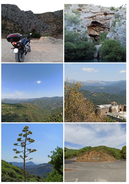 La moto y la cueva; la cueva y la poza; la Sierra de Ronda, la Sierra de Líbar; la Sierra Bermeja....y el camino sin destino.